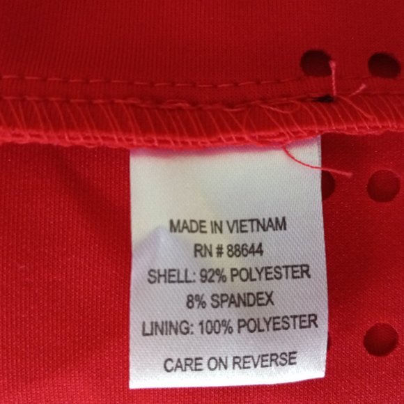 Women's Red Dress NEW Gold Chain Sz 10 CutOut Hem/Sleeve JM Studio By John Meyer - Picture 13 of 15